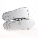 Chanel Coco Mark Rubber Sneakers in Silver G32719, Size 38 EU