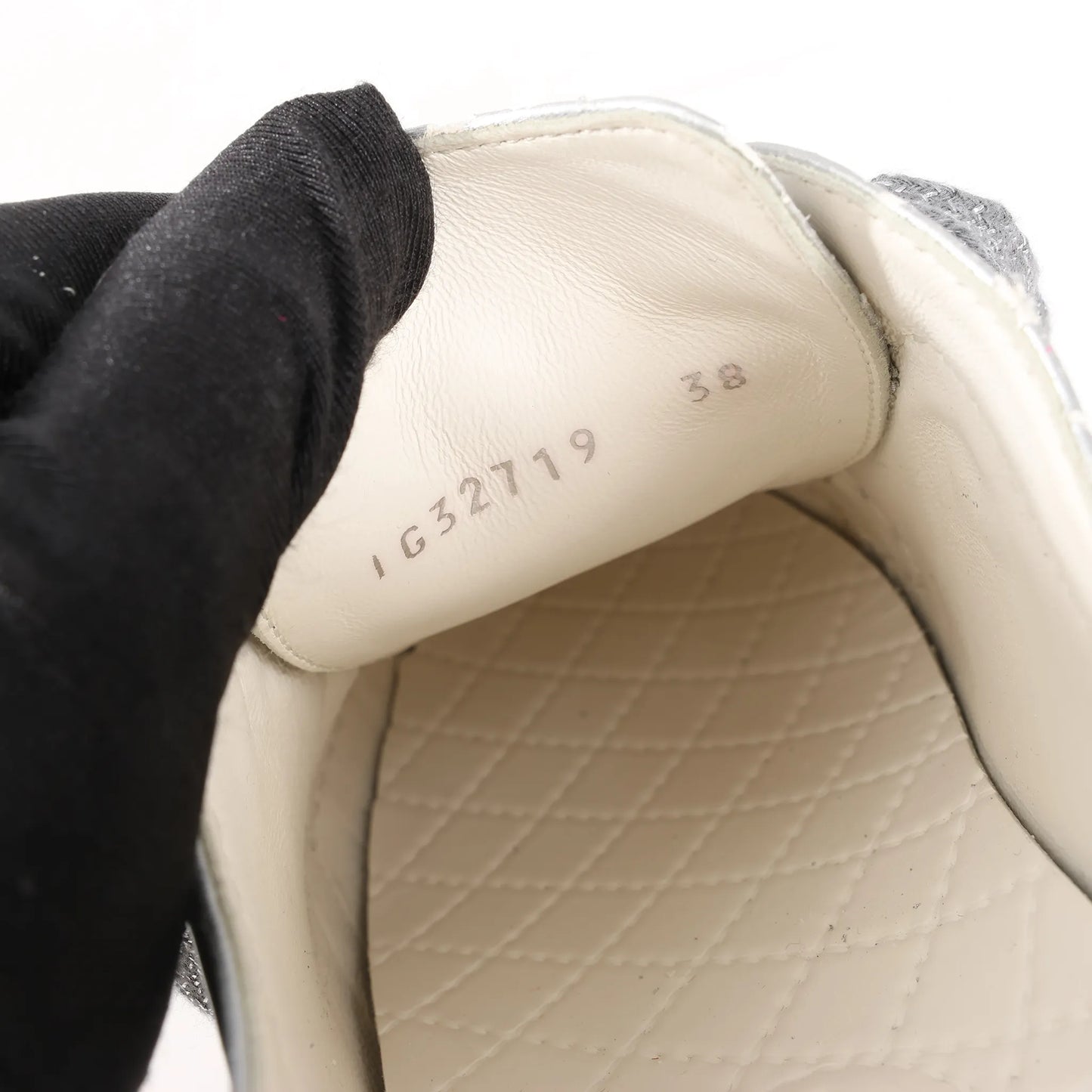 Chanel Coco Mark Rubber Sneakers in Silver G32719, Size 38 EU