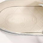 Chanel Coco Mark Rubber Sneakers in Silver G32719, Size 38 EU