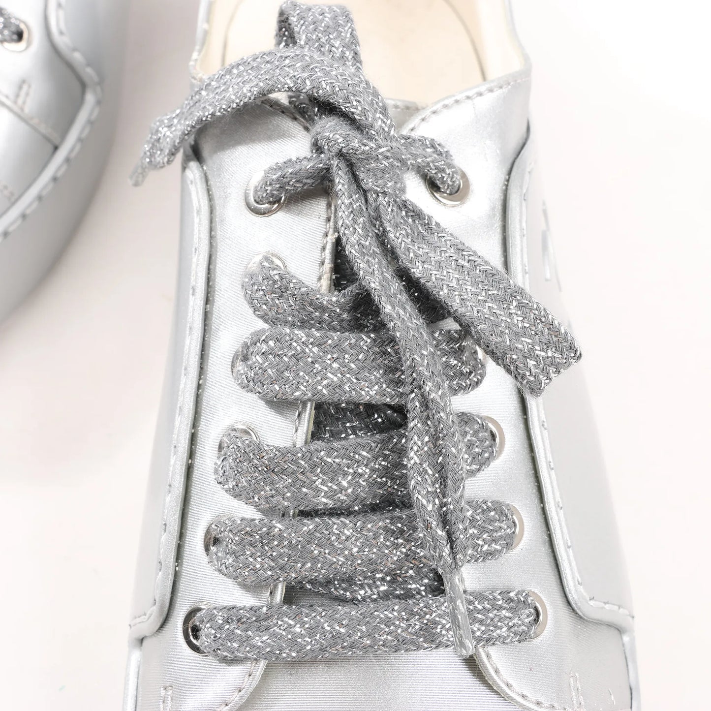 Chanel Coco Mark Rubber Sneakers in Silver G32719, Size 38 EU