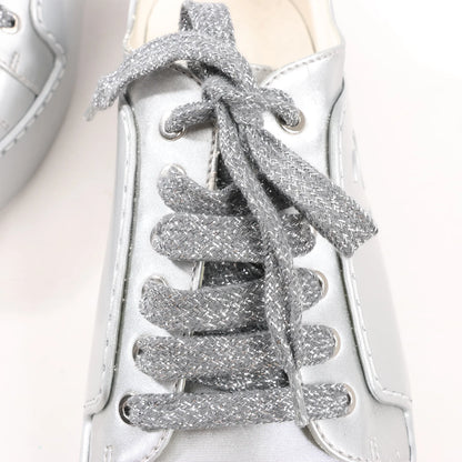 Chanel Coco Mark Sneaker aus Gummi in Silber G32719, Größe 38 EU