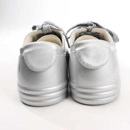 Chanel Coco Mark Sneaker aus Gummi in Silber G32719, Größe 38 EU