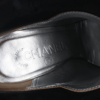 Chanel Coco Mark Suede Ankle Boots in Black, Size 37 EU
