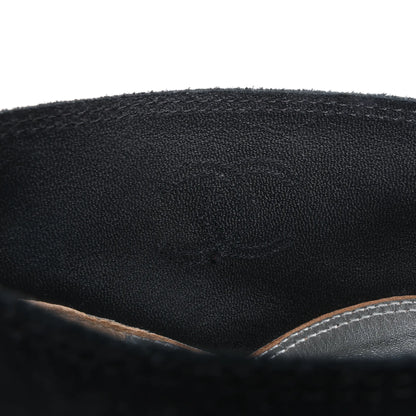 Chanel Coco Mark Suede Ankle Boots in Black, Size 37 EU