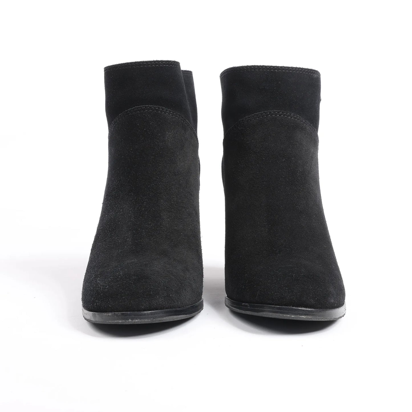 Chanel Coco Mark Suede Ankle Boots in Black, Size 37 EU