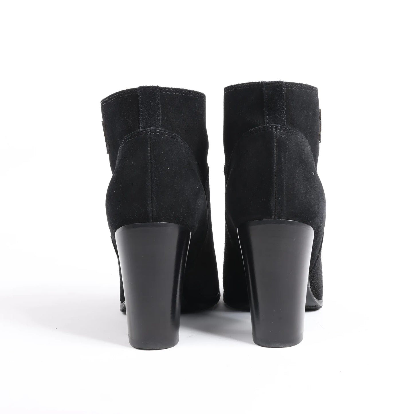 Chanel Coco Mark Suede Ankle Boots in Black, Size 37 EU