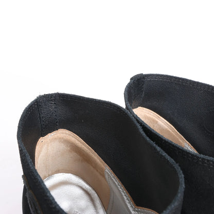 Chanel Coco Mark Suede Ankle Boots in Black, Size 37 EU