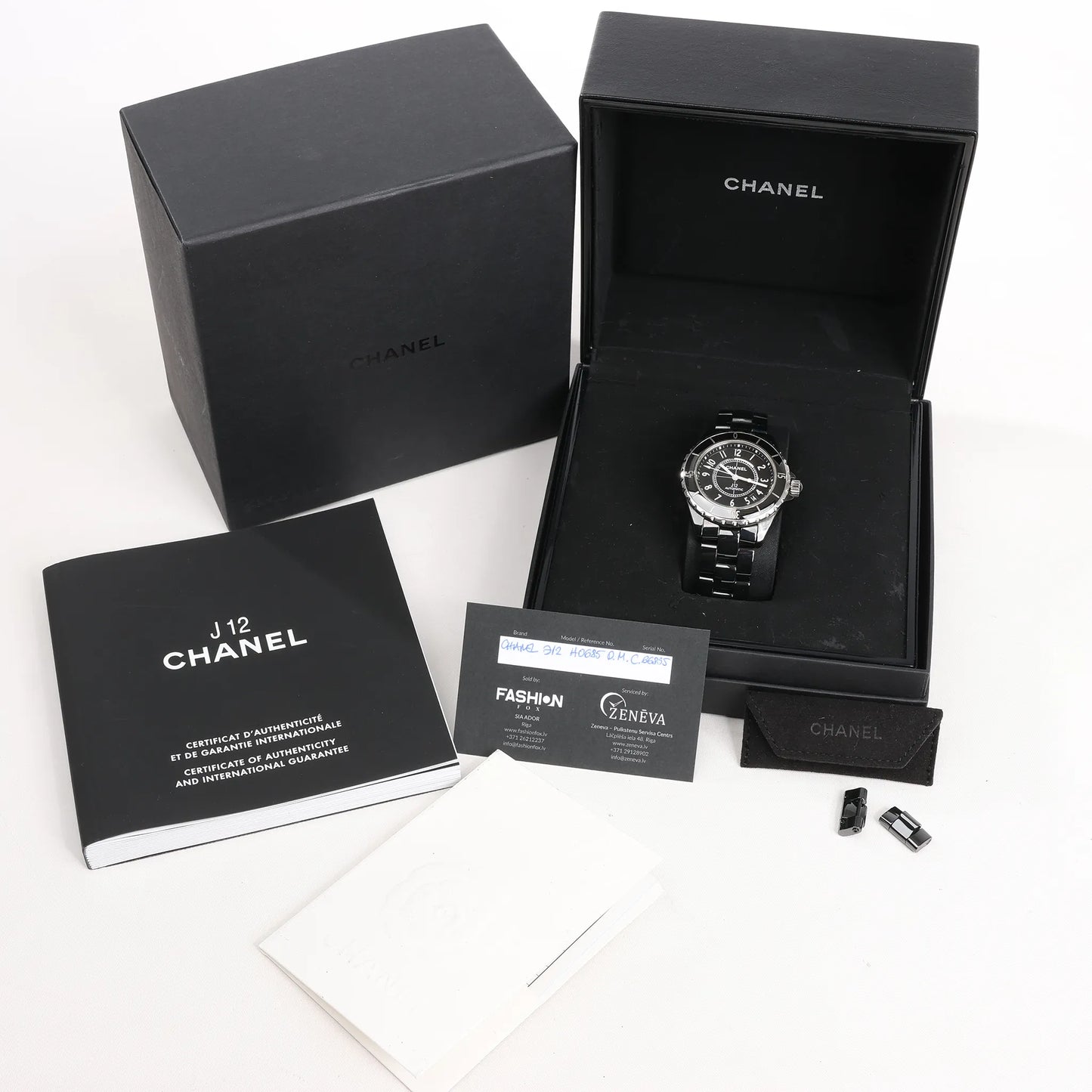 Chanel J12 H0685 CE×SS AT Watch with Black Dial