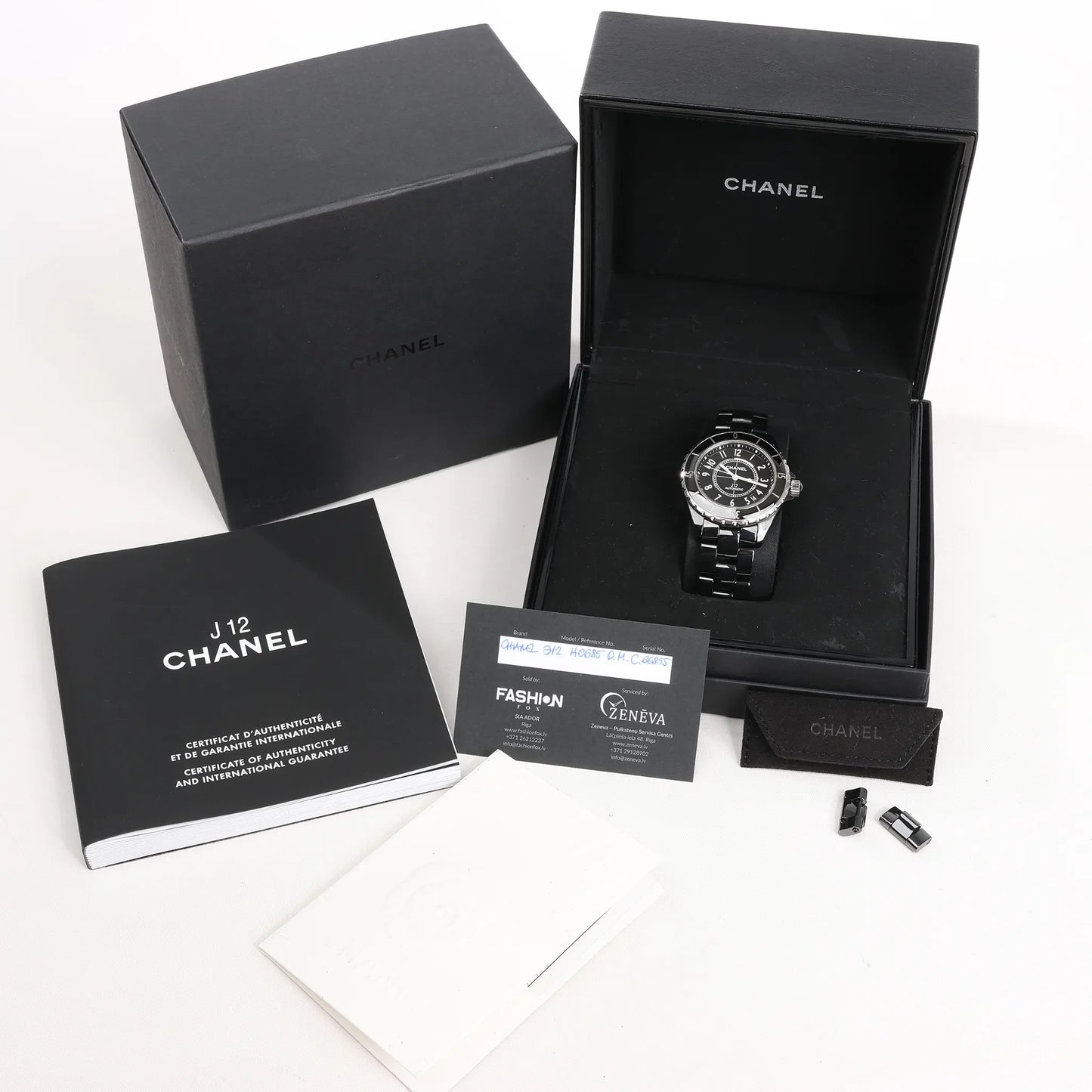 Chanel J12 H0685 CE×SS AT Watch with Black Dial