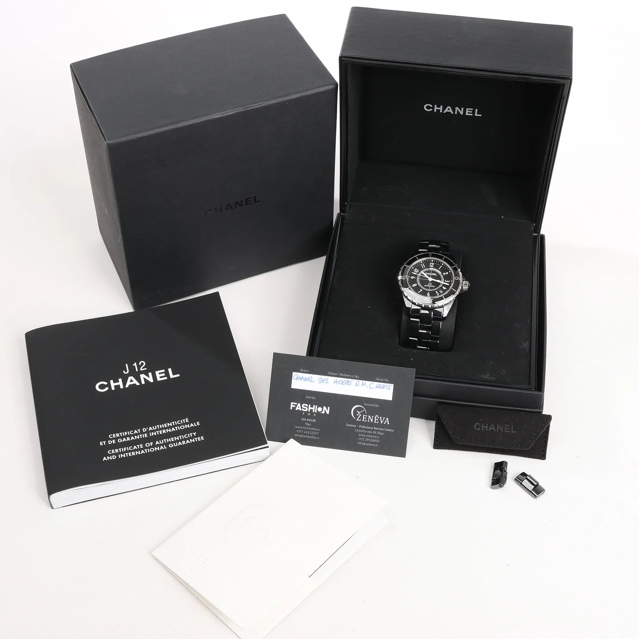 Chanel J12 H0685 CE×SS AT Watch with Black Dial