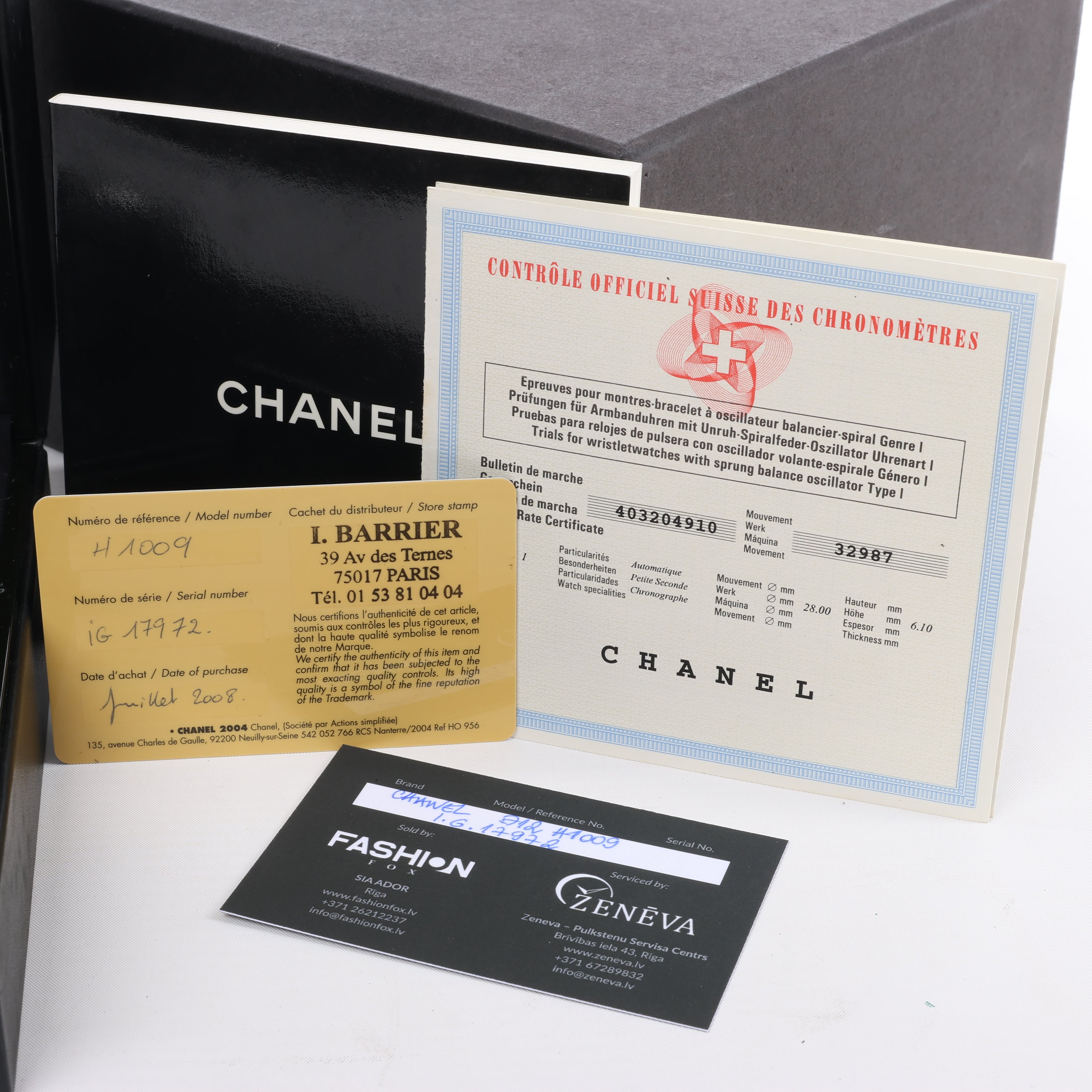 Reloj Chanel J12 H1009 IG17972 SS×CE AT con esfera negra