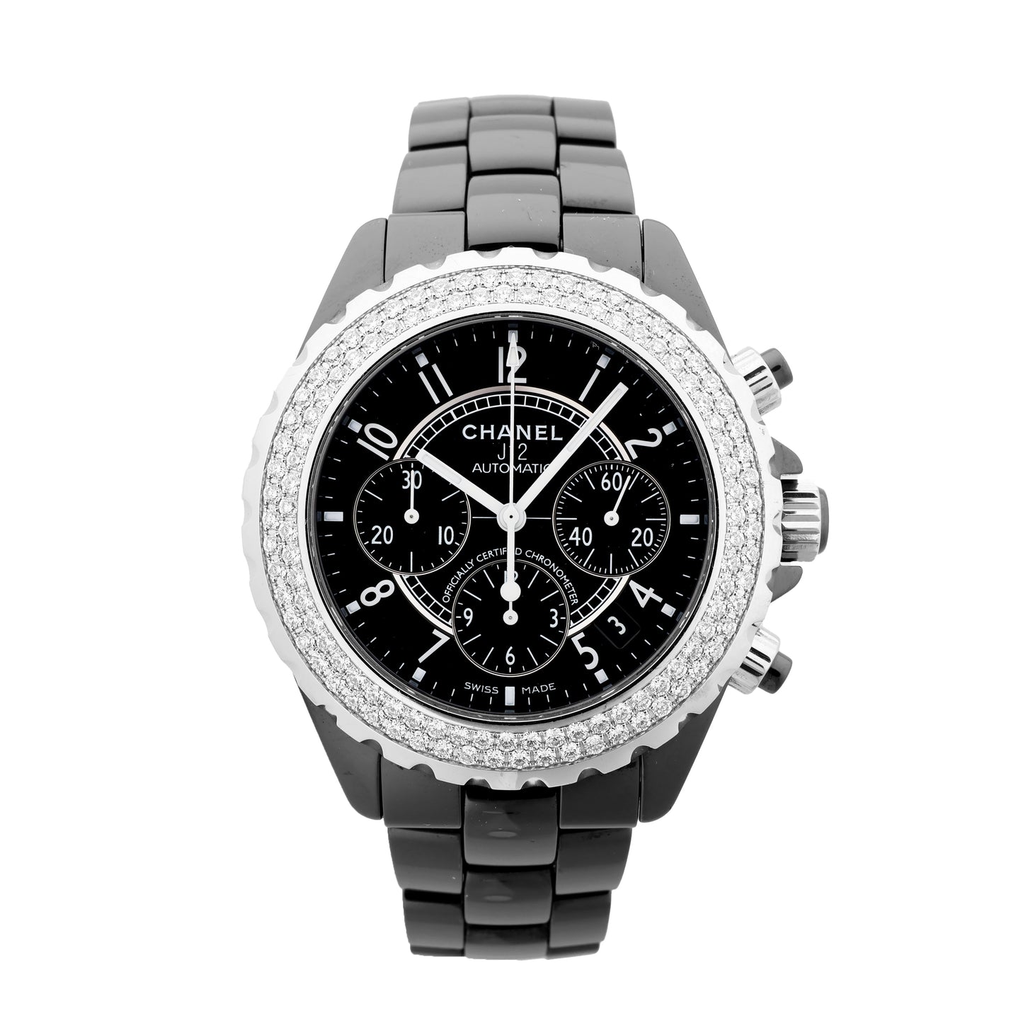 Chanel J12 H1009 I.G.17972 SS×CE AT Black Dial Watch