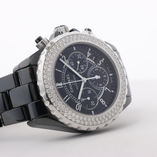 Chanel J12 H1009 I.G.17972 SS×CE AT Black Dial Watch