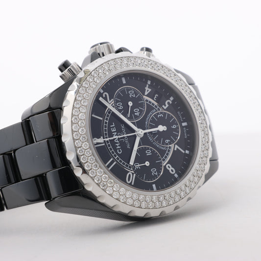 Chanel J12 H1009 I.G.17972 SS×CE AT Black Dial Watch