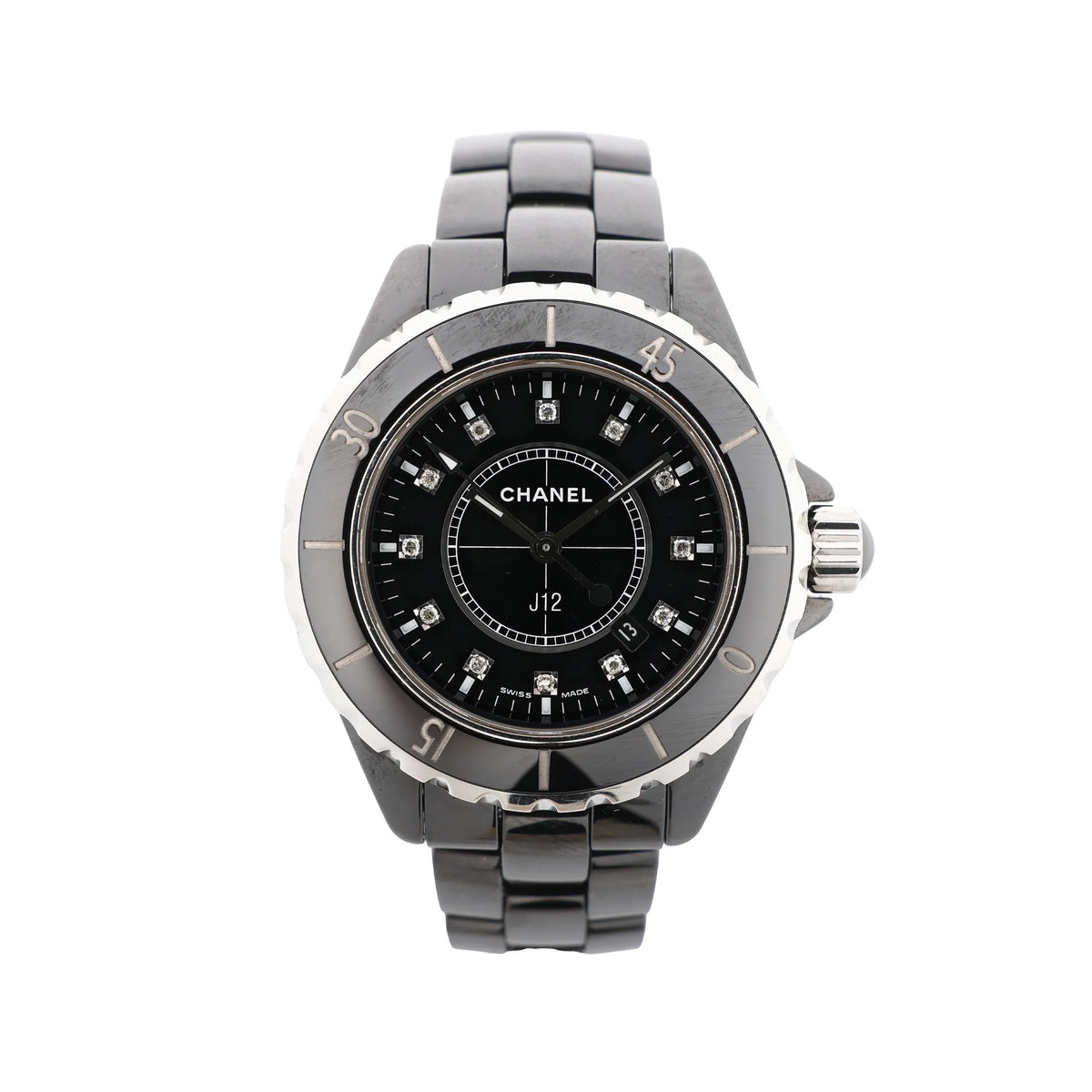 Chanel J12 H1625 JS.21364 CE×SS Quartz Watch with Black Dial