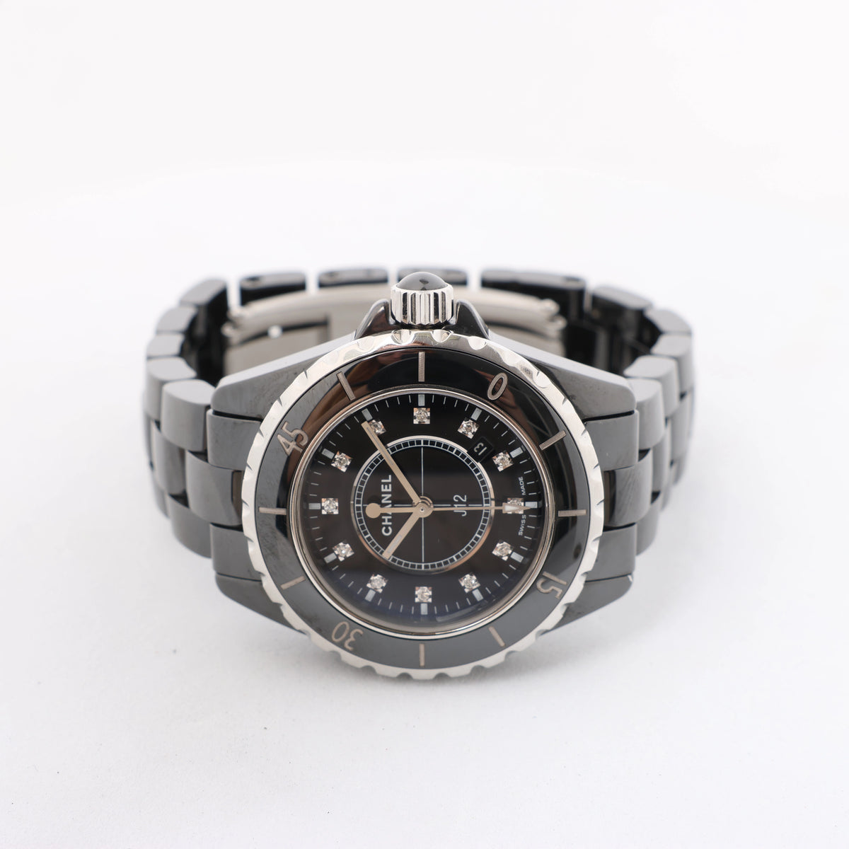 Chanel J12 H1625 JS.21364 CE×SS Quartz Watch with Black Dial