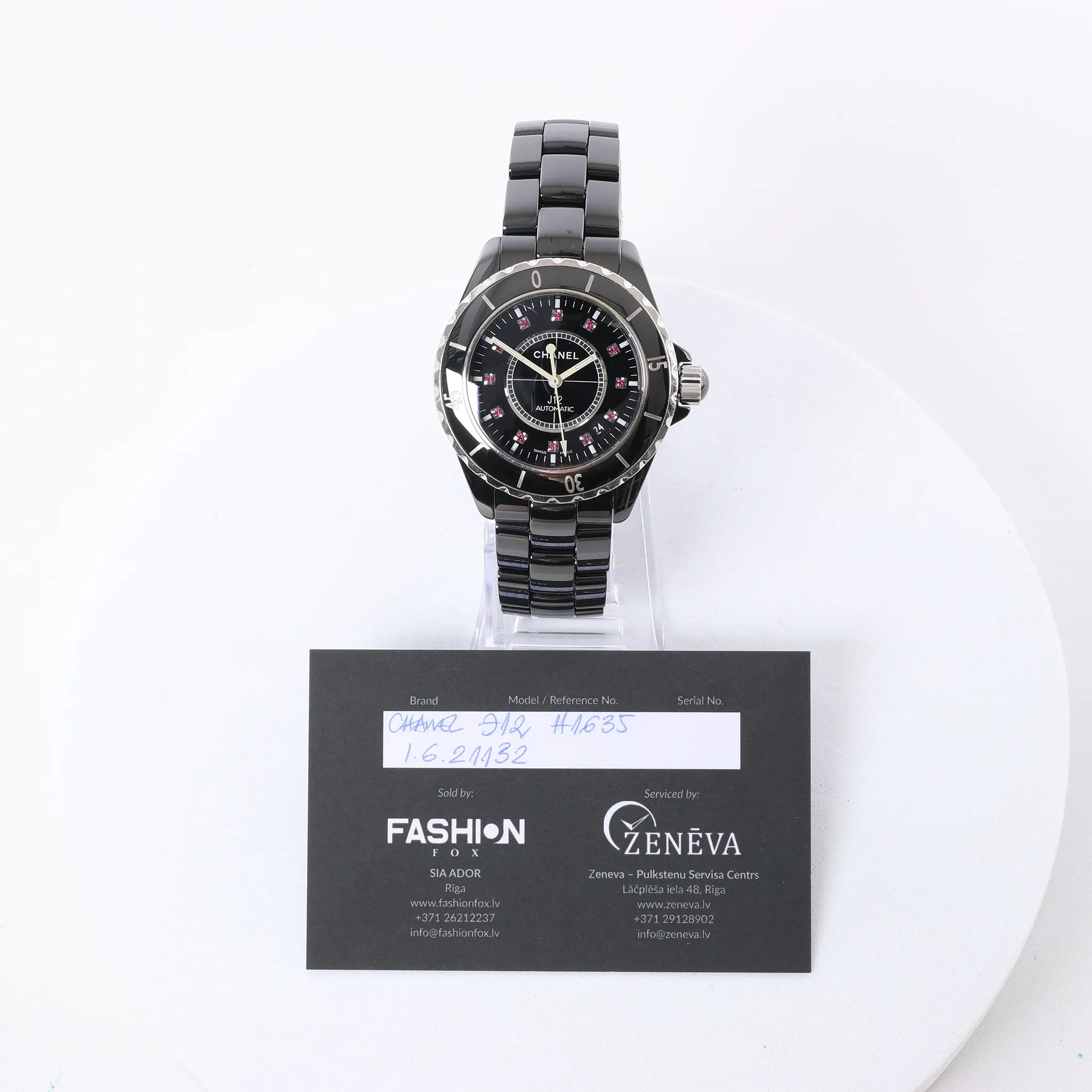 Chanel J12 H1635 I.G.21132 CE×SS AT Watch with Black Dial