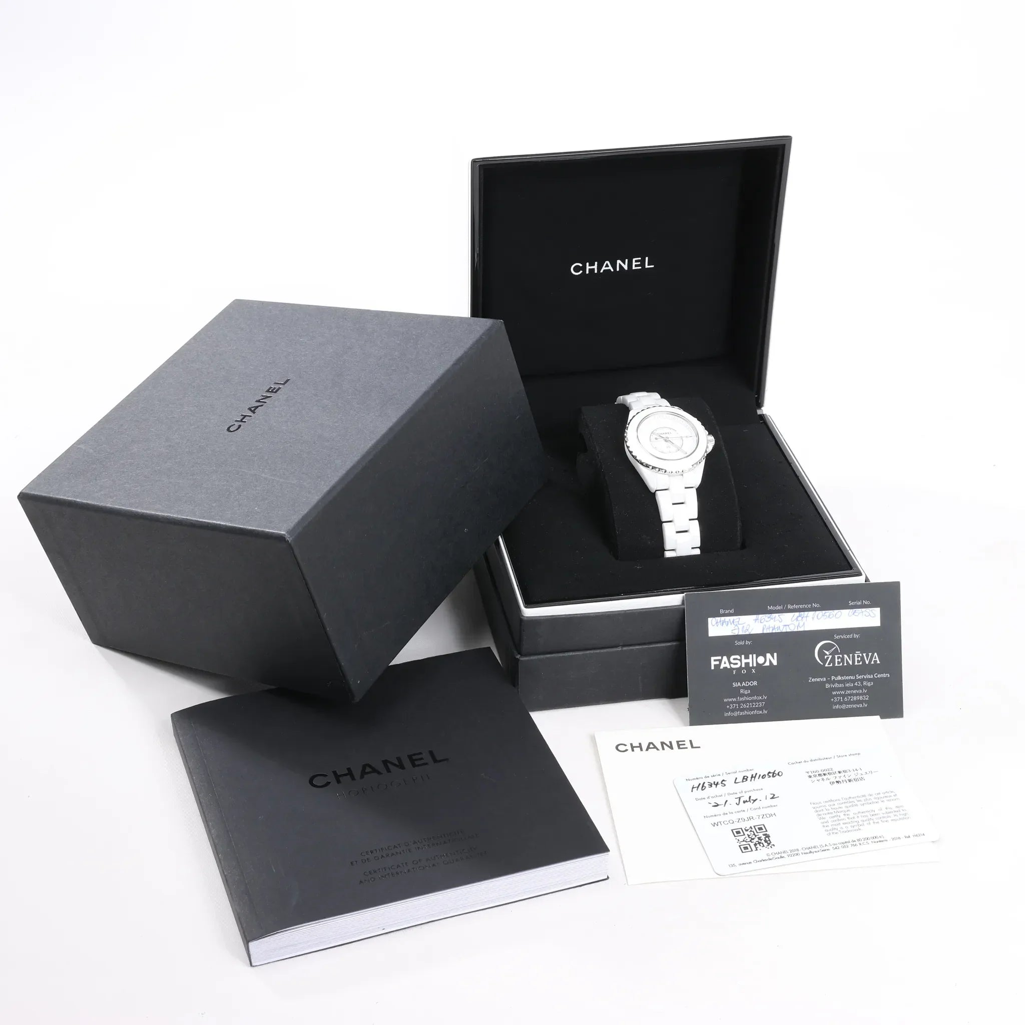 Chanel J12 Phantom H6345 LBH10560 CE×SS QZ White Dial Watch