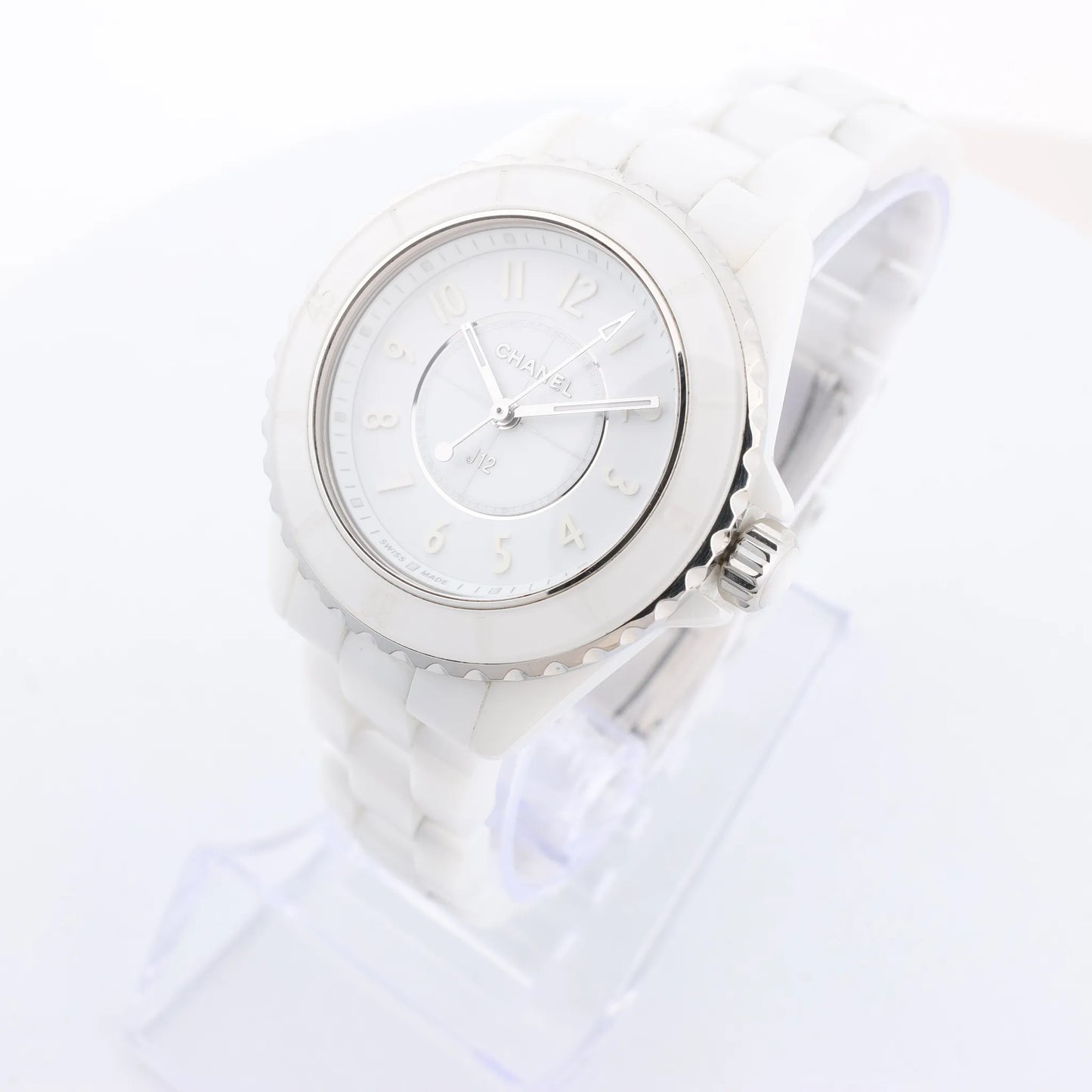 Chanel J12 Phantom H6345 LBH10560 CE×SS QZ White Dial Watch