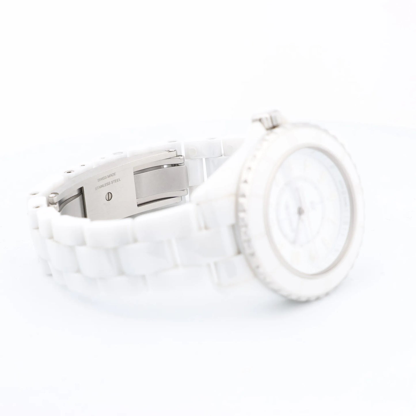 Chanel J12 Phantom H6345 LBH10560 CE×SS QZ White Dial Watch
