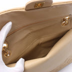 Chanel Classic Matelasse 25 Leather Double Flap Chain Crossbody Bag in Beige
