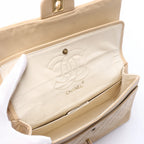 Chanel Classic Matelasse 25 Leather Double Flap Chain Crossbody Bag in Beige
