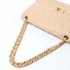 Chanel Classic Matelasse 25 Leather Double Flap Chain Crossbody Bag in Beige