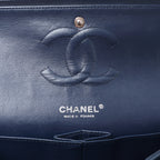 Chanel Classic Matelasse 25 Patent Leather Double Flap Double Chain Shoulder Bag in Green A01112