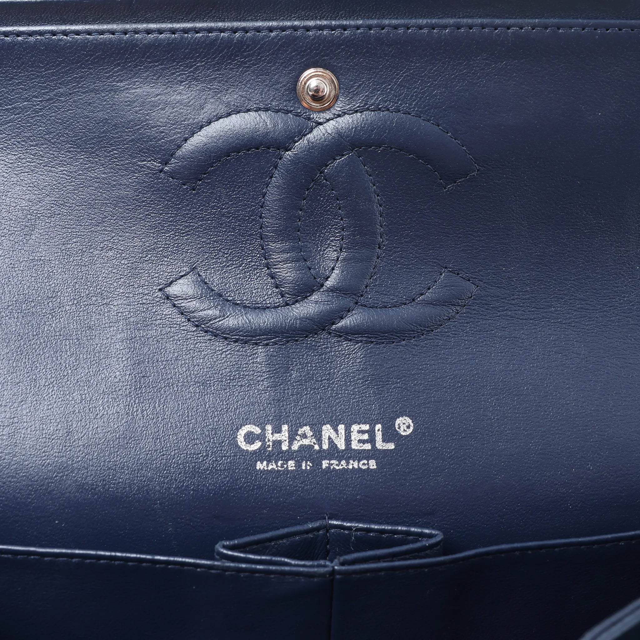 Chanel Classic Matelasse 25 Patent Leather Double Flap Double Chain Shoulder Bag in Green A01112