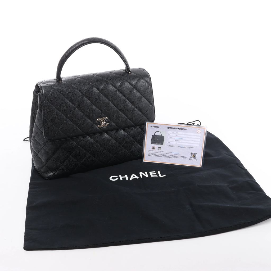 Chanel Classic Kelly Matelasse Caviar Leather Handbag in Black