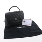 Chanel Classic Kelly Matelasse Caviar Leather Handbag in Black
