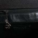 Chanel Classic Kelly Matelasse Caviar Leather Handbag in Black