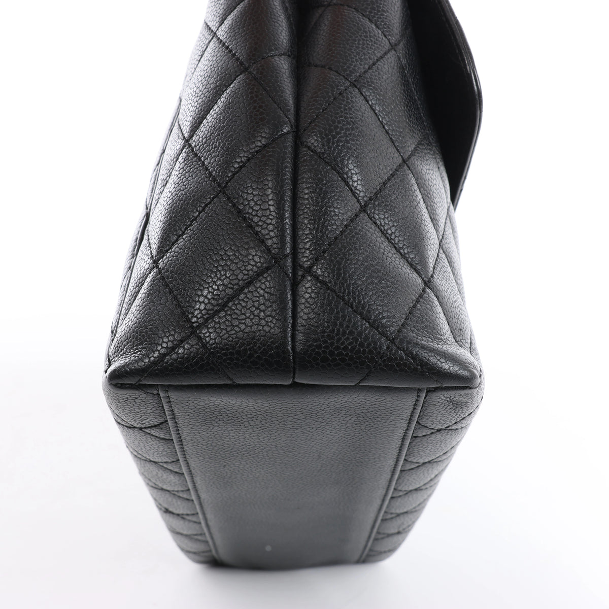 Chanel Classic Kelly Matelasse Caviar Leather Handbag in Black