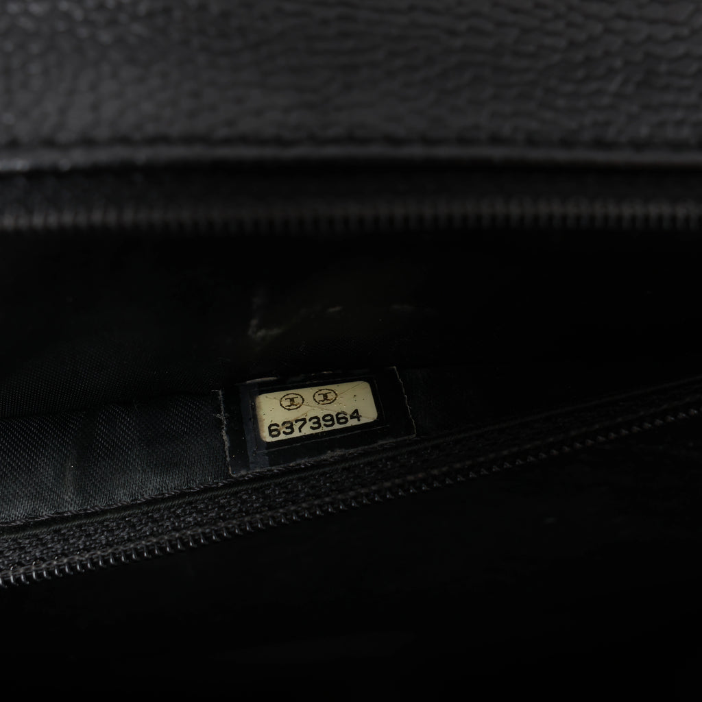 Chanel Classic Kelly Matelasse Caviar Leather Handbag in Black