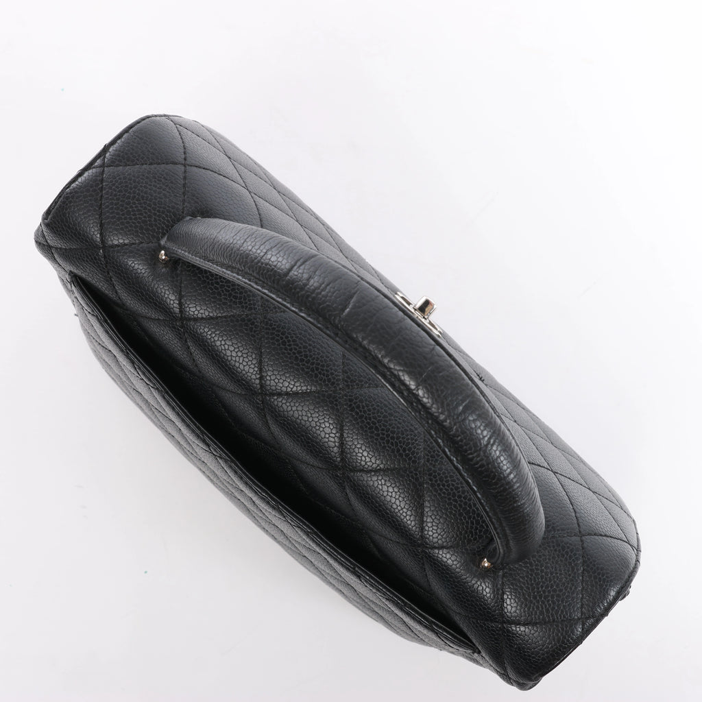 Chanel Classic Kelly Matelasse Caviar Leather Handbag in Black