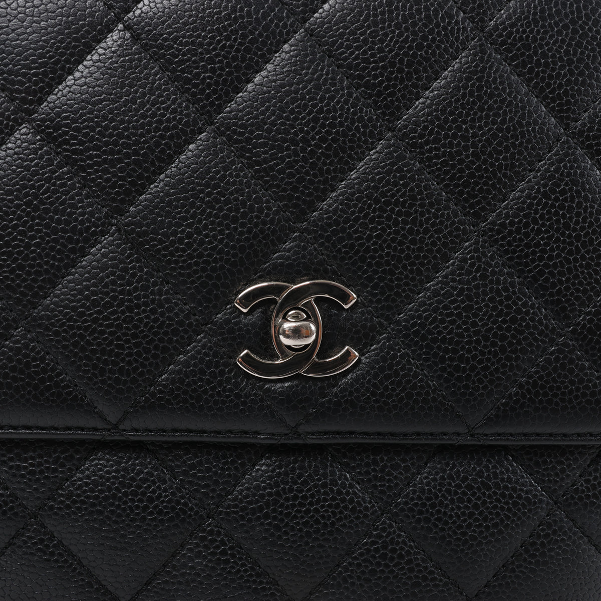 Chanel Classic Kelly Matelasse Caviar Leather Handbag in Black