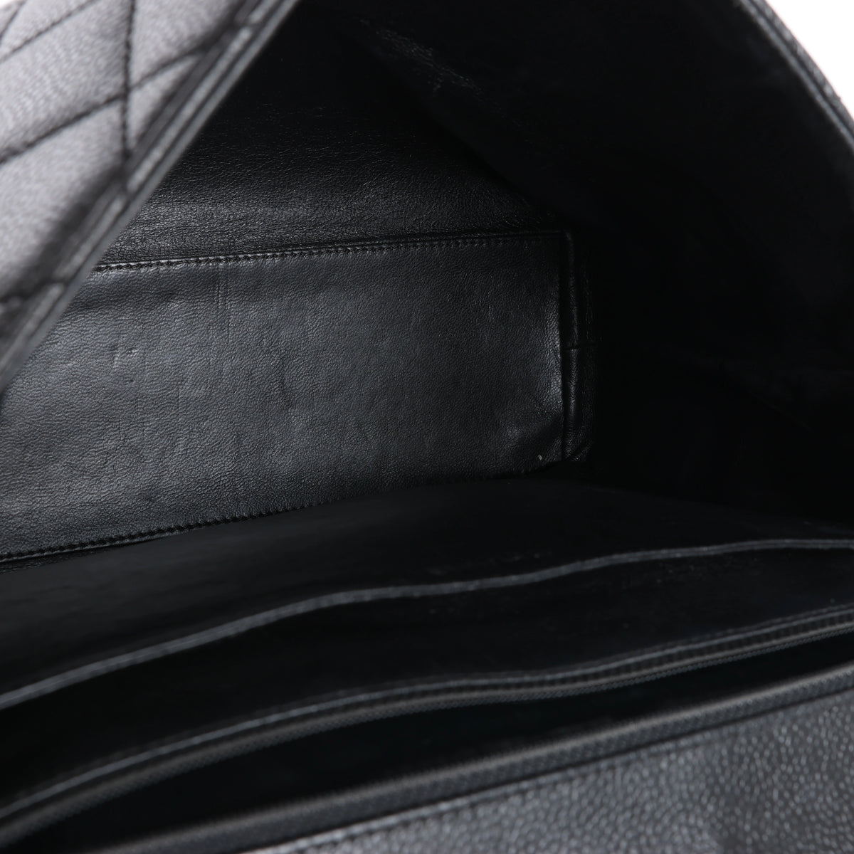 Chanel Classic Kelly Matelasse Caviar Leather Handbag in Black
