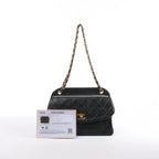 Bolso de hombro Chanel Gabrielle Doo Vintage con cadena de becerro y detalles metálicos en azul, dorado y plateado 27113839
