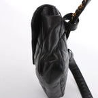 Chanel Vintage Classic Matelasse Leather Belt Bag in Black