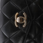 Chanel Vintage Classic Matelasse Leather Belt Bag in Black