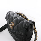 Chanel Vintage Classic Matelasse Leather Belt Bag in Black