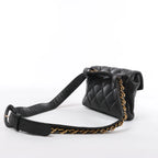 Chanel Vintage Classic Matelasse Leather Belt Bag in Black