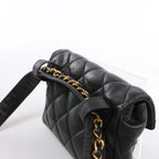 Chanel Vintage Classic Matelasse Leather Belt Bag in Black