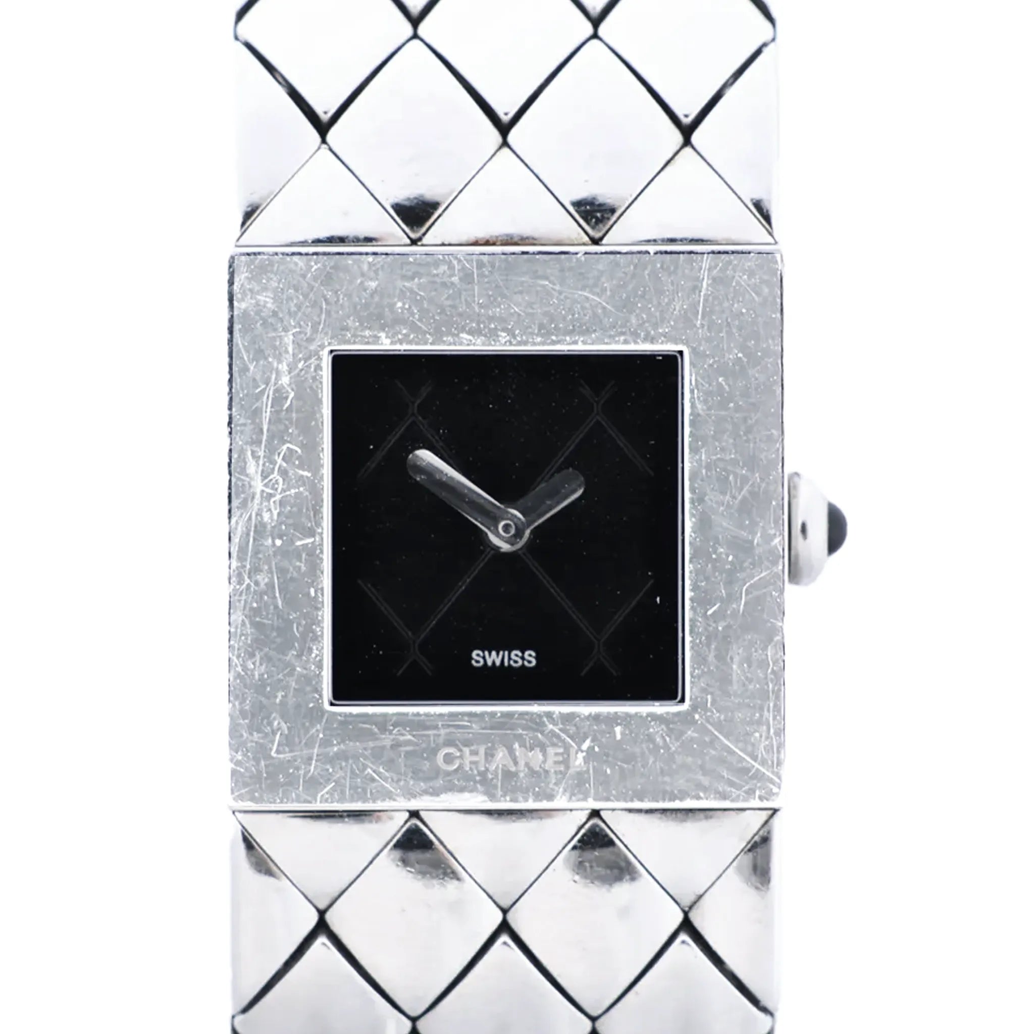 Chanel Matelasse H0009 Y.H.89889 SS QZ Watch with Black Dial