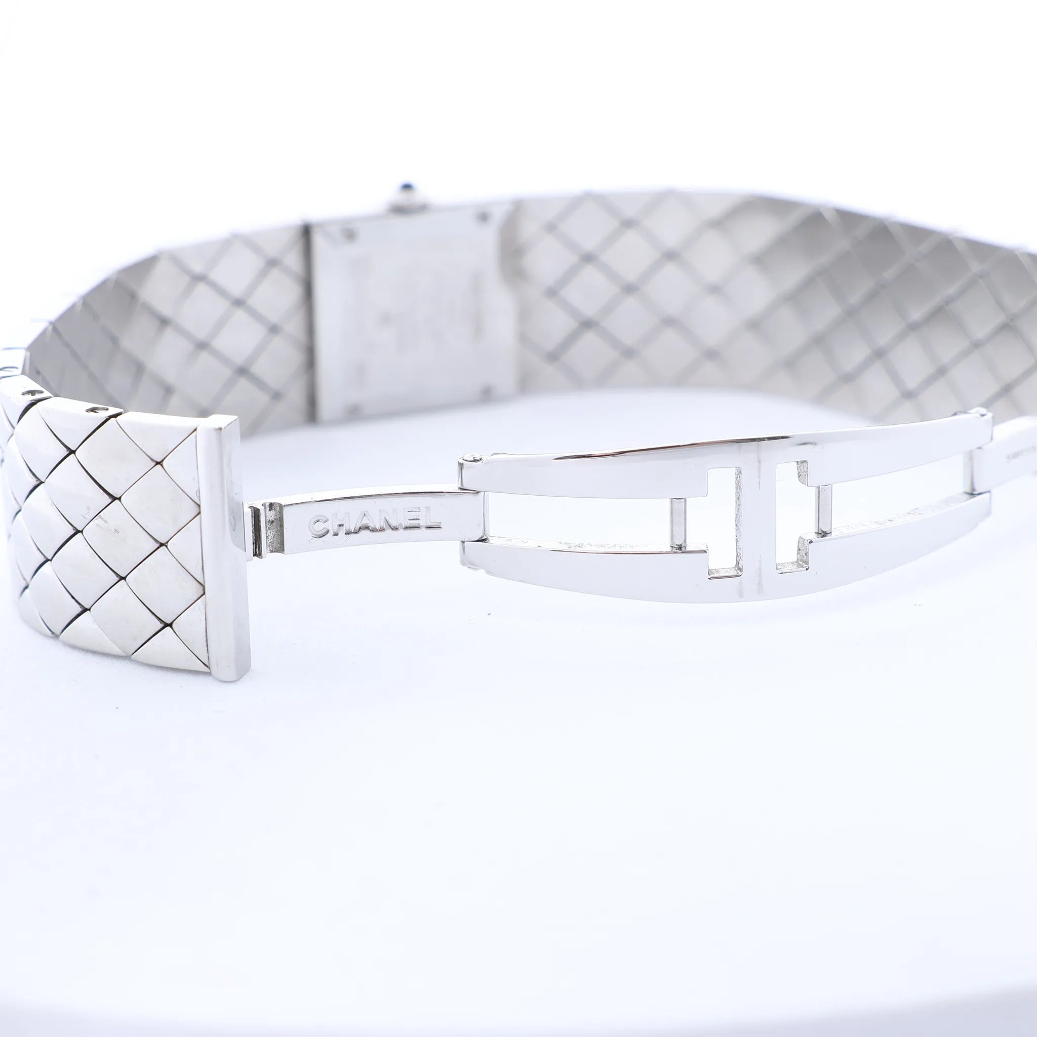 Chanel Matelasse H0009 Y.H.89889 SS QZ Watch with Black Dial
