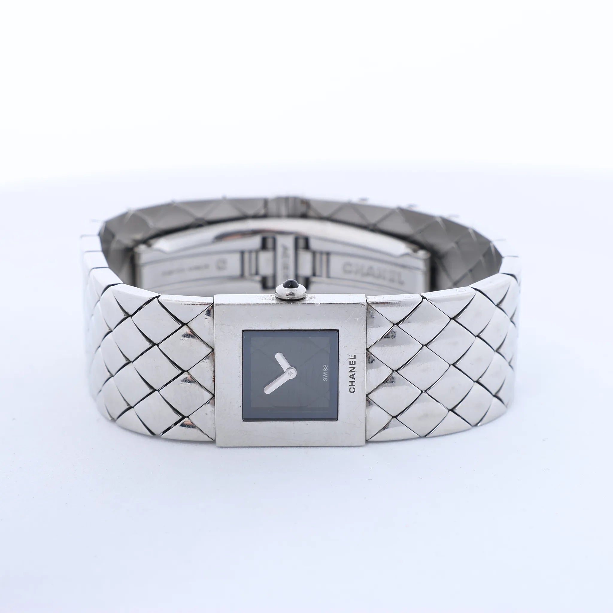 Chanel Matelasse H0009 Y.H.89889 SS QZ Watch with Black Dial