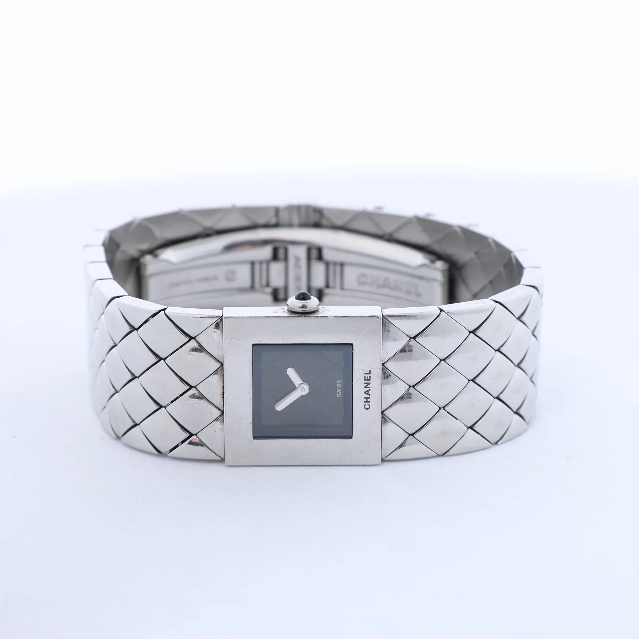 Chanel Matelasse H0009 Y.H.89889 SS QZ Watch with Black Dial