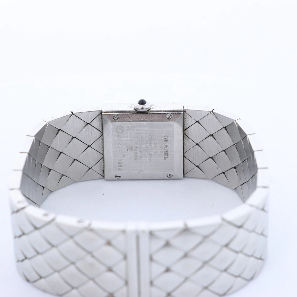 Chanel Matelasse H0009 Y.H.89889 SS QZ Watch with Black Dial