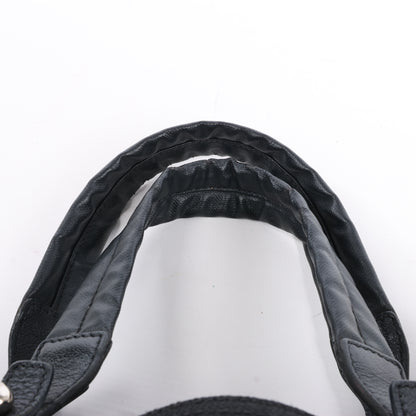 Chanel Paris Biarritz MM Coating Canvas Shoulder Bag in Black