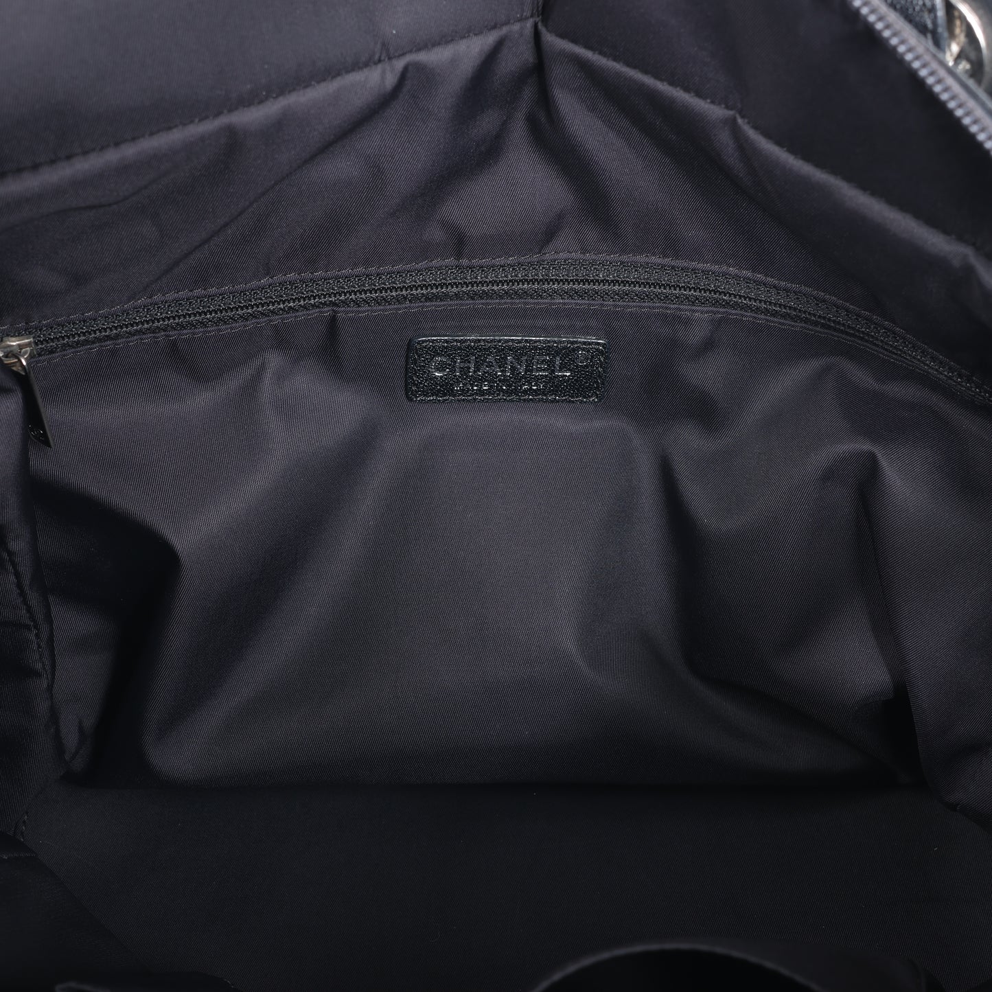 Chanel Paris Biarritz MM Coating Canvas Shoulder Bag in Black